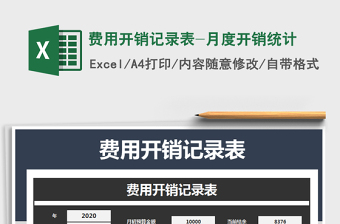 2021年費(fèi)用開銷記錄表-月度開銷統(tǒng)計(jì)