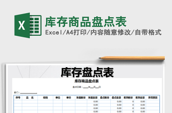 2021年庫存商品盤點表