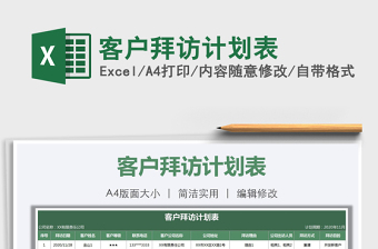 2021年客戶拜訪計劃表