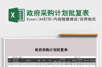2021年政府采購計(jì)劃批復(fù)表