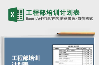 2021年工程部培訓計劃表免費下載