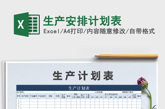 2021年生產(chǎn)安排計(jì)劃表