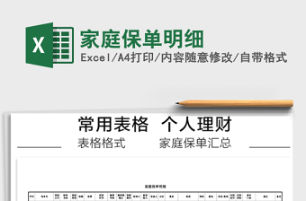 2021年家庭保單明細(xì)