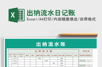 2021年出納流水日記賬