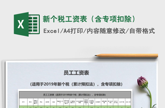 2021年新個稅工資表（含專項扣除）