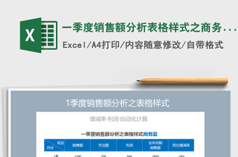 2021年一季度銷售額分析表格樣式之商務(wù)藍(lán)