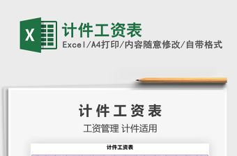 2021年計件工資表免費下載