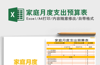 2021年家庭月度支出預(yù)算表