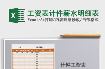 2021年工資表計件薪水明細表