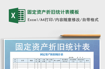 2021年固定資產折舊統(tǒng)計表模板