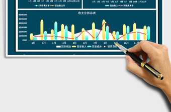 2021年财务月度收支分析表-图表分析