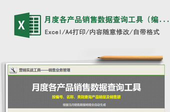 2021年月度各產(chǎn)品銷售數(shù)據(jù)查詢工具（編號(hào)、名稱、類別）