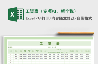 2021年工資表（專項(xiàng)扣、新個(gè)稅）