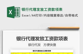 2021年銀行代理發(fā)放工資款項表免費(fèi)下載