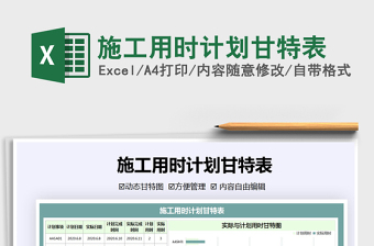 2021年施工用時計劃甘特表