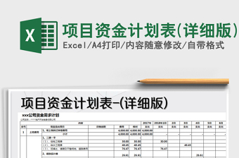 2022工程项目资金计划表模板