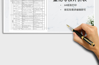 2021年小学教师工作综合量化考核评价表