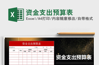 2021年資金支出預(yù)算表