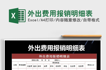2021年外出費用報銷明細表