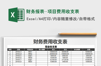 2021年財(cái)務(wù)報(bào)表-項(xiàng)目費(fèi)用收支表