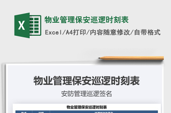 2021年物業(yè)管理保安巡邏時(shí)刻表
