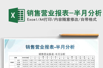 2021年銷售營業報表-半月分析