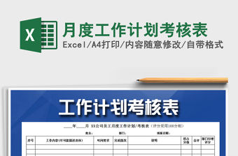 2021年月度工作計劃考核表