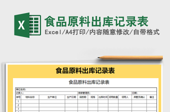 2021年食品原料出庫記錄表