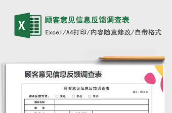 2021年顧客意見信息反饋調查表