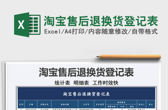 2021年淘寶售后退換貨登記表