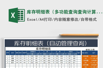 2021年庫存明細(xì)表（多功能查詢查詢計(jì)算）