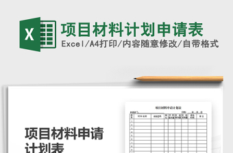 2021年项目材料计划申请表