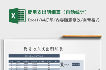 2021年費用支出明細表（自動統(tǒng)計）