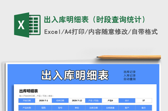 2021年出入庫明細表（時段查詢統(tǒng)計）