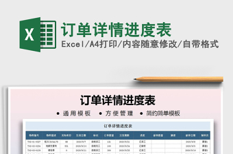 2021年訂單詳情進(jìn)度表