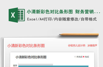 2021年小清新彩色對比條形圖 財務營銷圖表模板