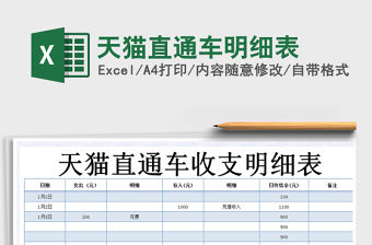 2021年天貓直通車明細(xì)表