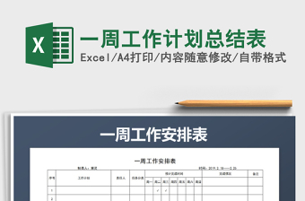 2021年一周工作計劃總結(jié)表