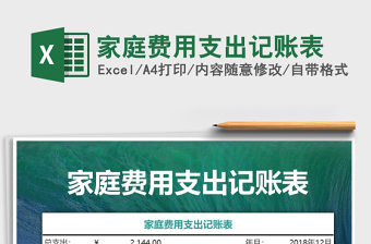 2021年家庭費(fèi)用支出記賬表