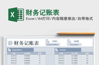2021年財(cái)務(wù)記賬表