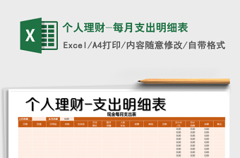 2021年個人理財-每月支出明細(xì)表