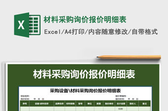 2021年材料采購詢價報價明細表