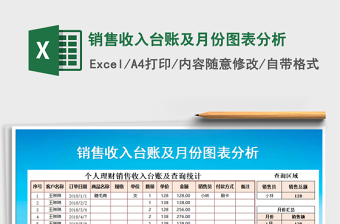 2021年銷售收入臺(tái)賬及月份圖表分析