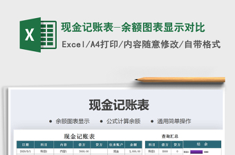 2021年現(xiàn)金記賬表-余額圖表顯示對比