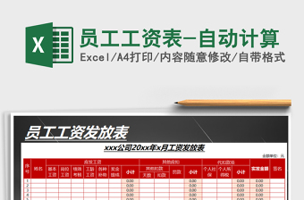 2022年員工工資表-自動(dòng)計(jì)算