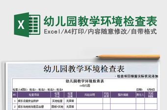 2021年幼兒園教學(xué)環(huán)境檢查表