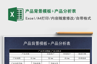 2021年產(chǎn)品背景模板+產(chǎn)品分析表