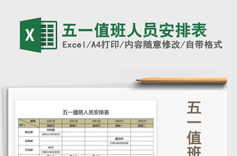 2021年五一值班人員安排表