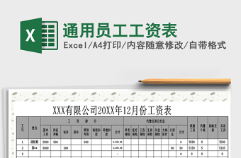 2021年通用員工工資表免費(fèi)下載