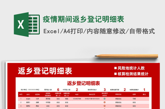 2021年疫情期間返鄉(xiāng)登記明細表